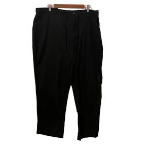 Centro Black Linen Blend Pants XX-Large